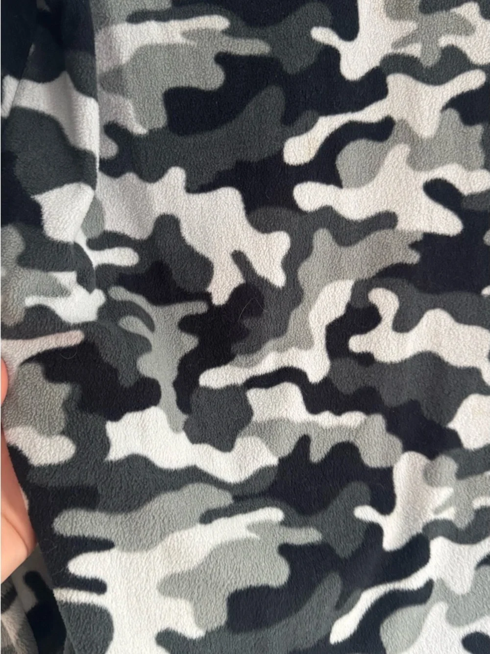 Lands' End Black & Gray Camo Quarter-Zip Hoodie